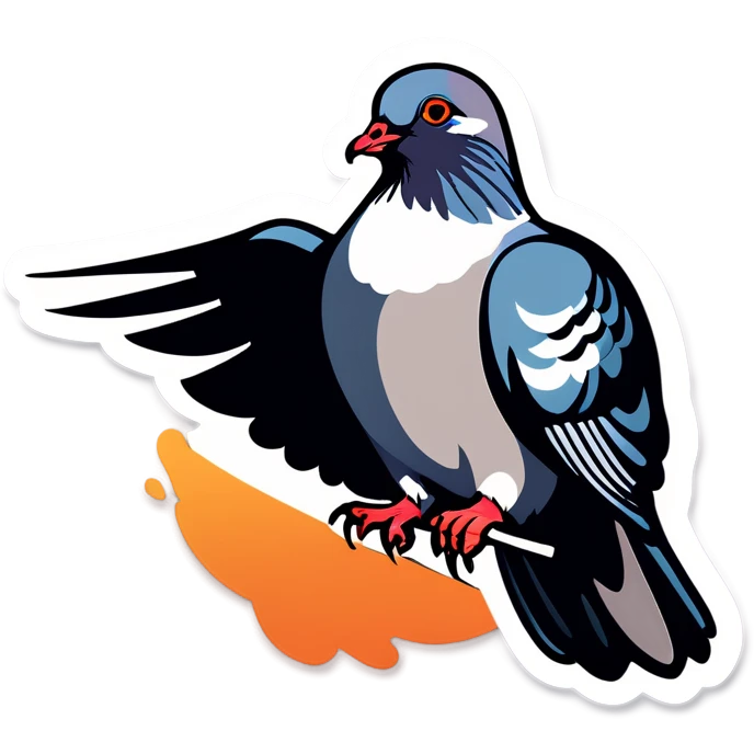 Pigeon with a pistol  emoji