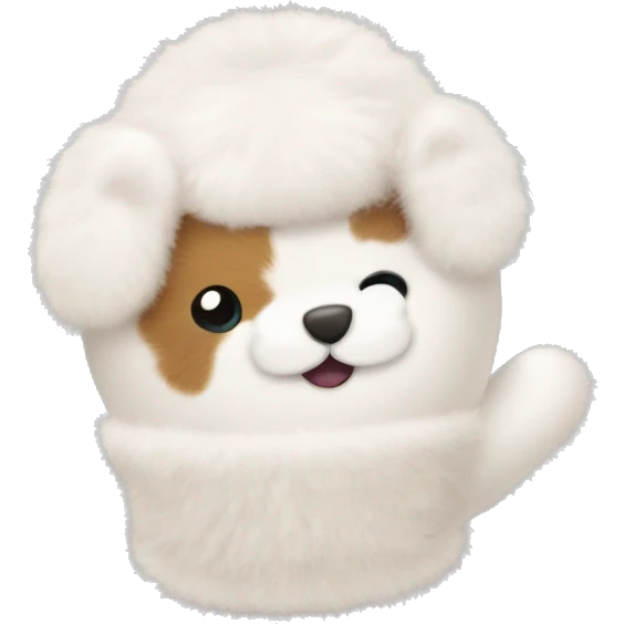 Cute fluffy mittens emoji