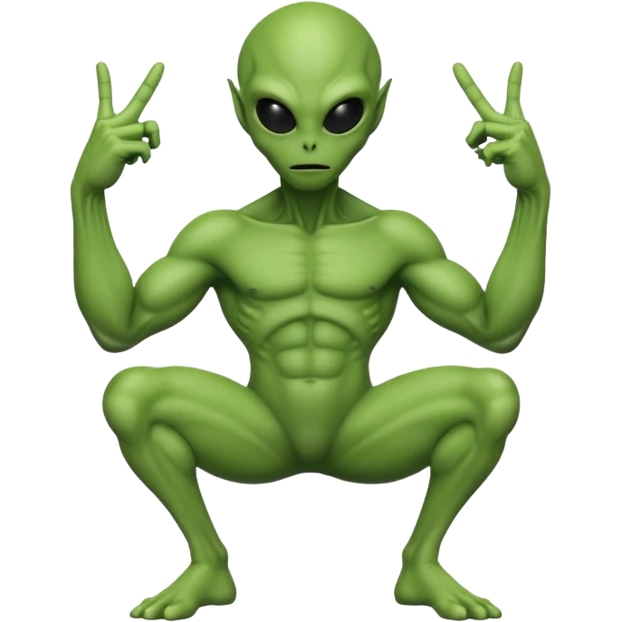Alien with middle finger with big butt emoji