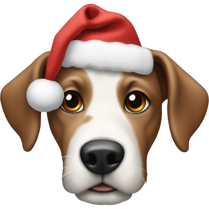 Dog with a christmas het emoji