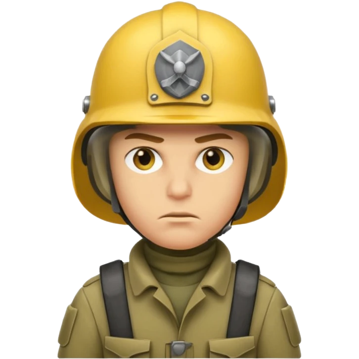 Soldier just face no body generic yellow skin with a gunner helmet that has no insignia emoji