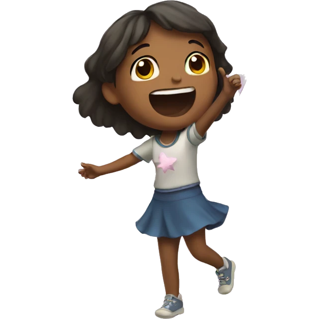 Girl catching a star emoji