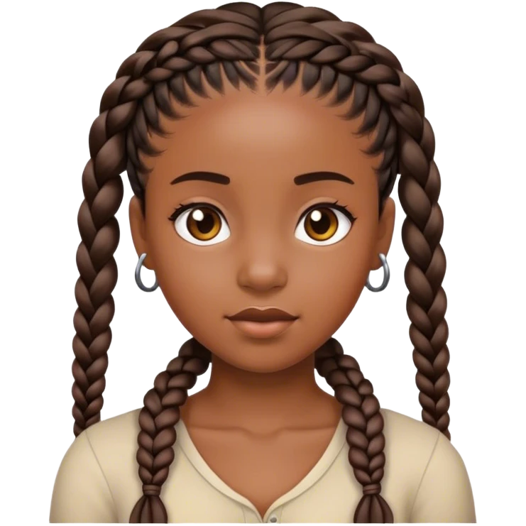 black girl with braids emoji