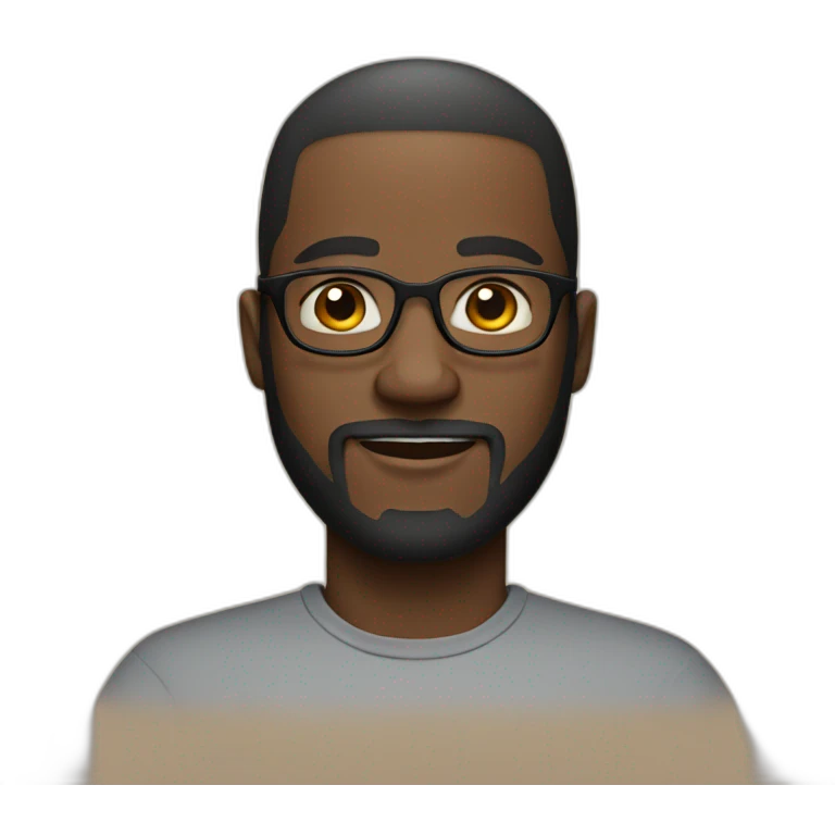 Black man with European haircut and beard and wearing glasses emoji