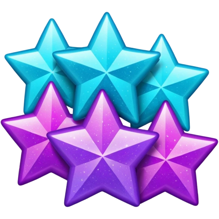 glitter purple and cian stars emoji