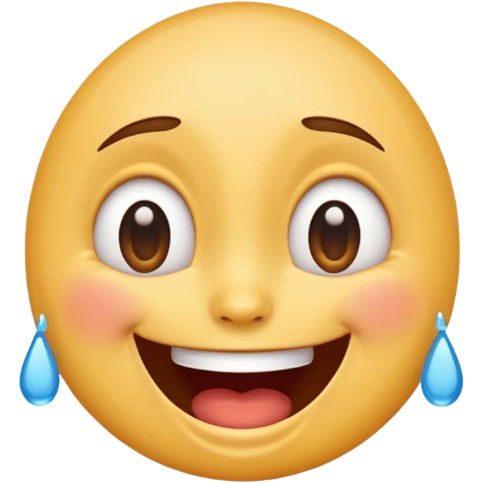 Emoji, laughing face with tears of joy, wide smile, big eyes emoji