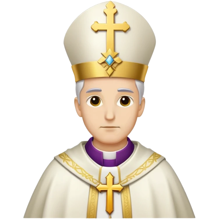 White high Mitre with a golden cross for a Bishop emoji