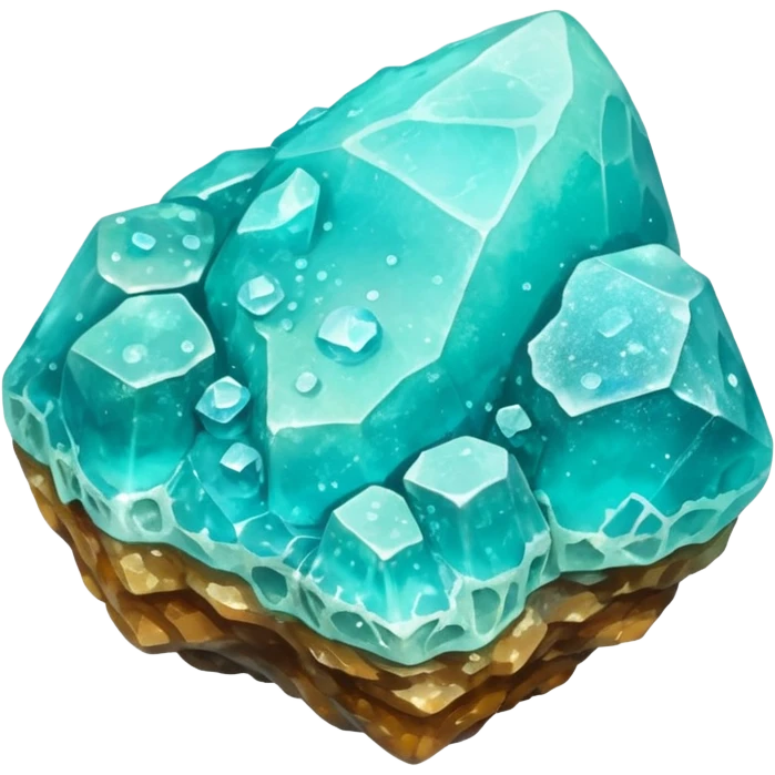 Hyperrealistic, ultra detailed, isolated, 4D rendering,  Sparkly vivid color, Raw smithsonite emoji
