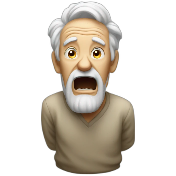 old man yelling to clouds emoji
