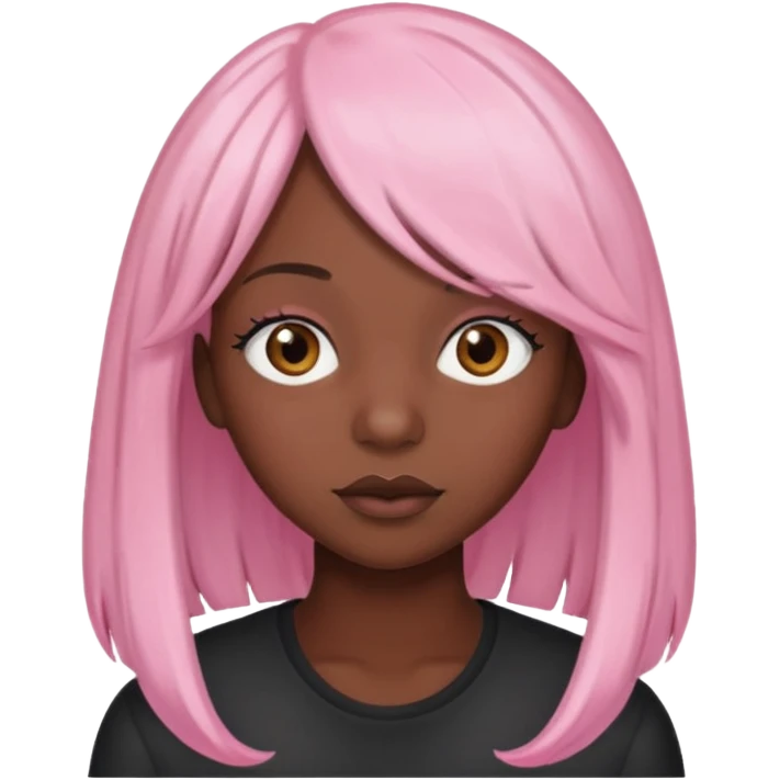 Black girl with long light pink wig emoji