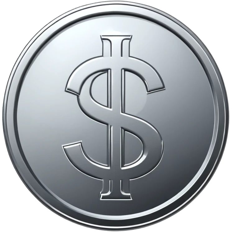 Coin , silver, Dollar sign emoji