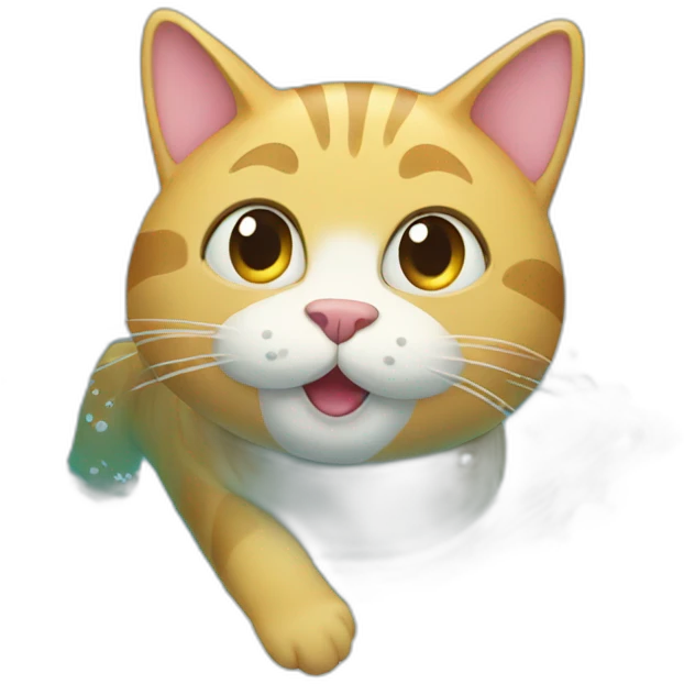 swimming cat emoji