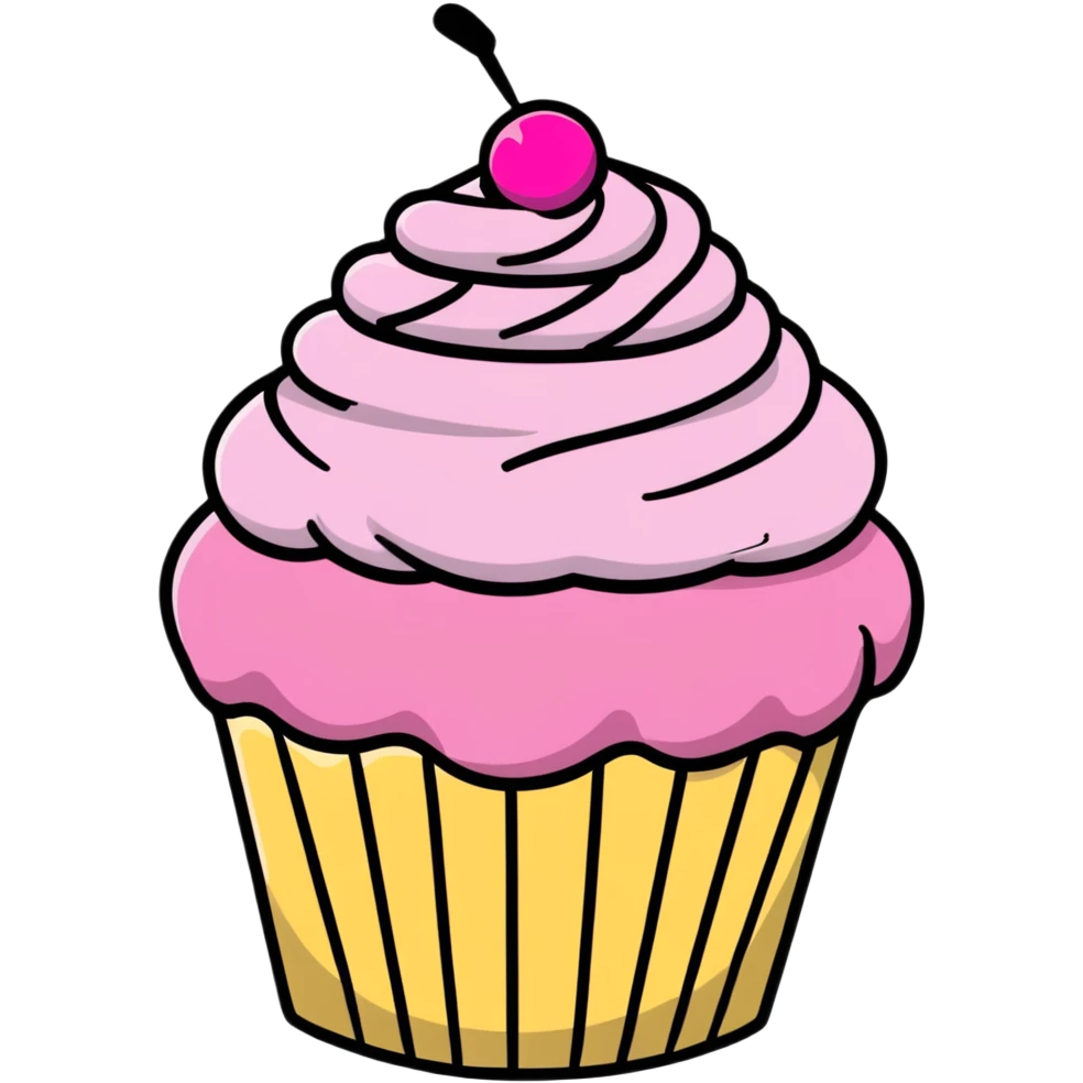 cupcake with pink icing emoji