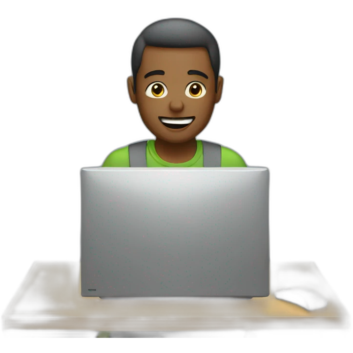 man play the computer emoji