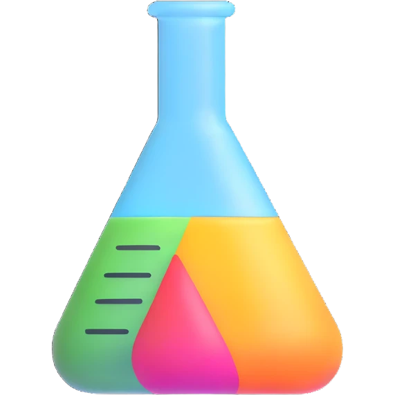 laboratory flask with colorful chemicals emoji