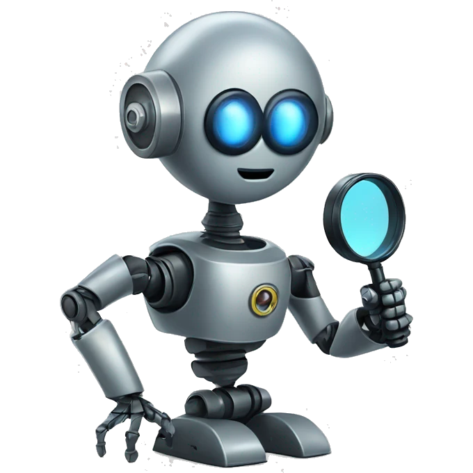 Robot with magnifying glass emoji