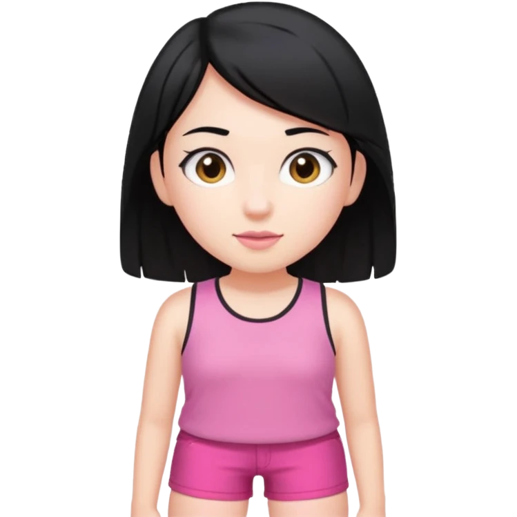 Black haired young adult wearing pink shorts  emoji
