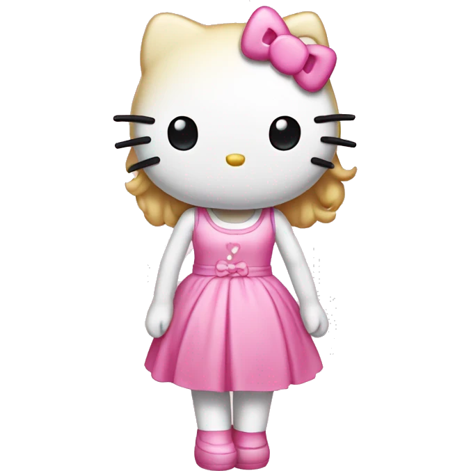 Hello Kitty with a cute pink dress  emoji