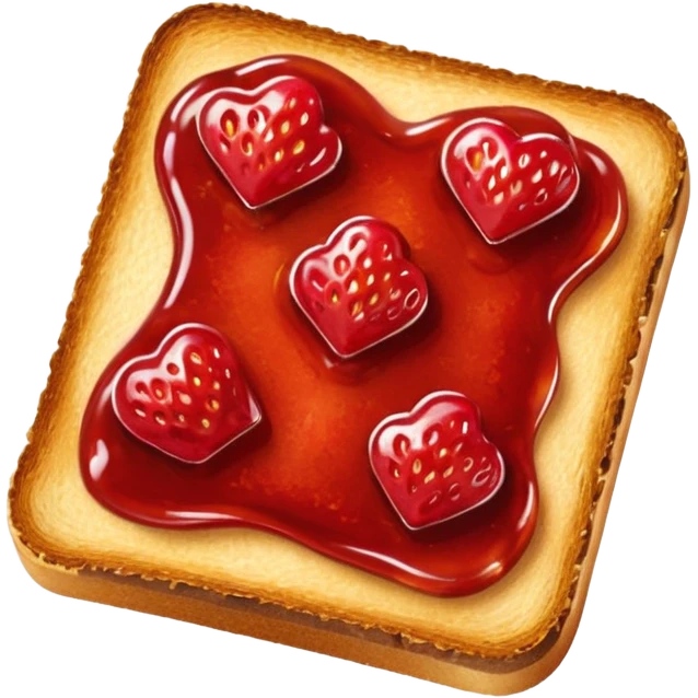 toasts with strawberry jam on top emoji