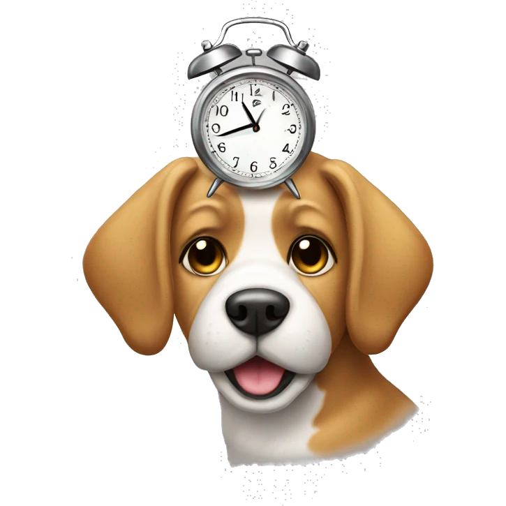 Dog with a clock  emoji
