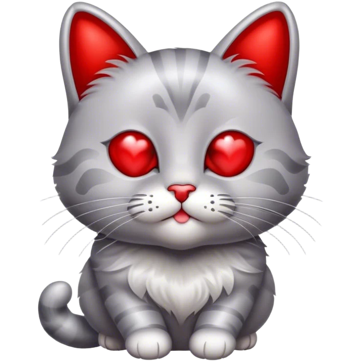 British cat holding a metallic red and heart-shaped balloon ( Valentine's Day theme ) emoji