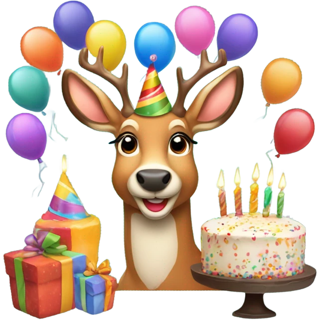 Buck deer happy birthday  emoji