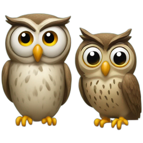 Owl and mr bean emoji