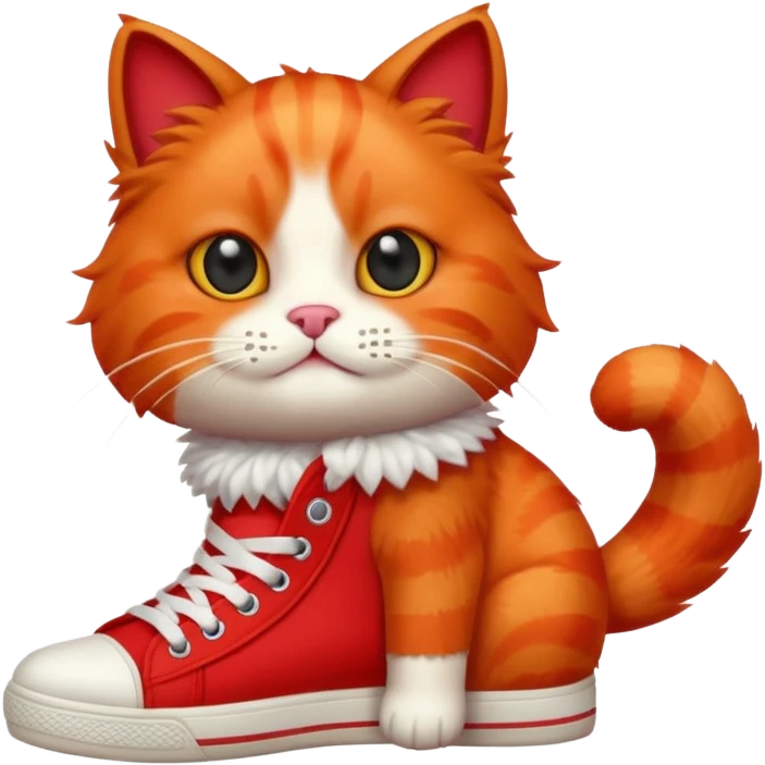 Gato rojo con tenis emoji