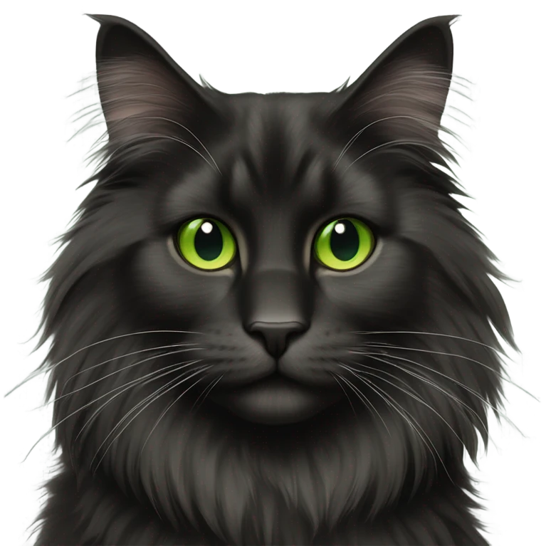 norwegian forest black cat emoji