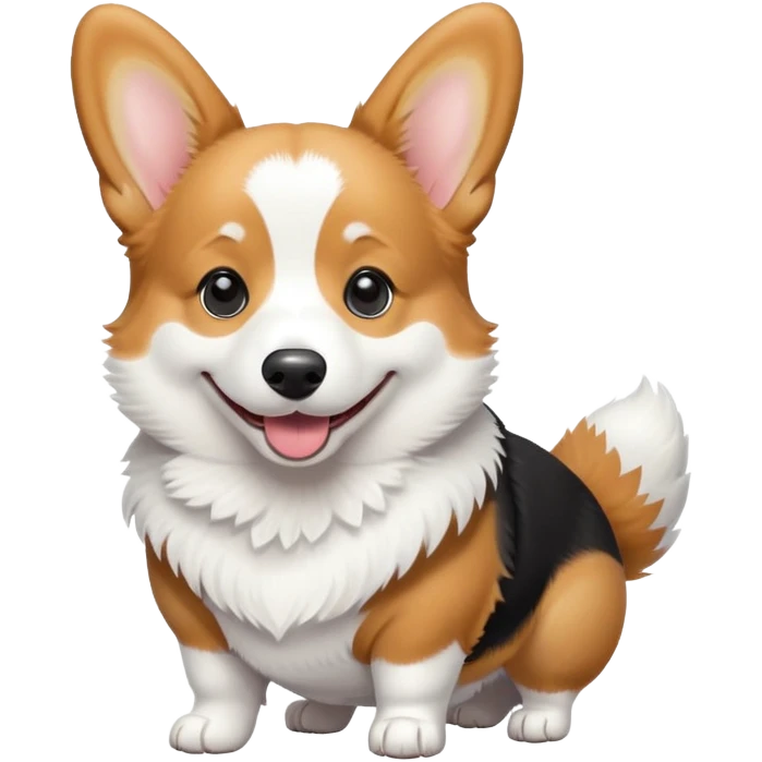 Black and white corgi emoji