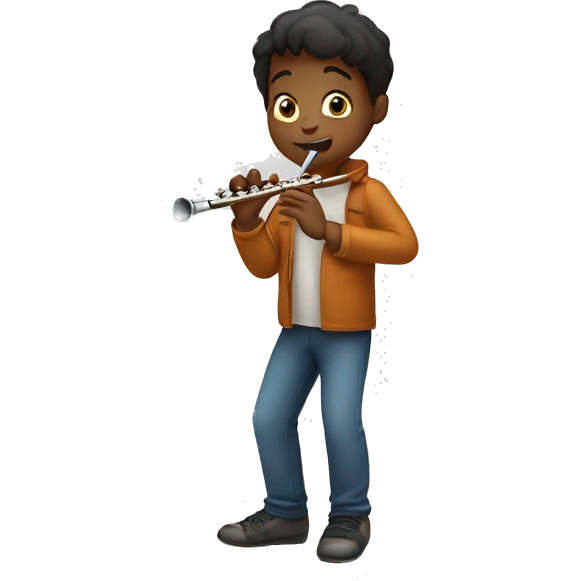 A boy playing the flute emoji