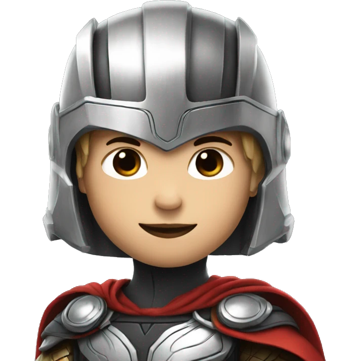 kid with thor helmet and heart eyes emoji