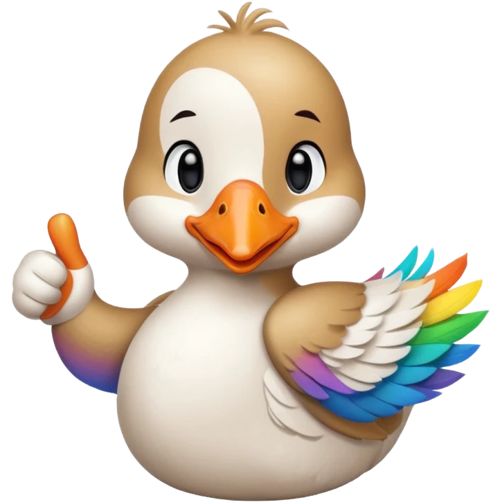 a chibi style {adult goose} giving a thumbs up emoji