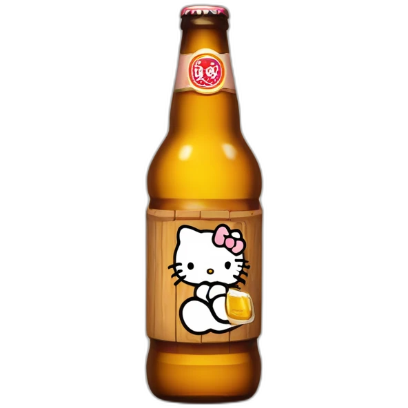 hello kitty qui bois une biere emoji