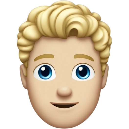 short curl blonde 30yo man blue eyed pale skin raised hand emoji
