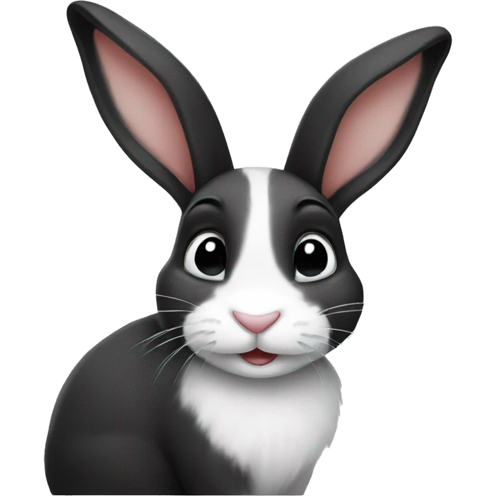 Black and white bunny emoji