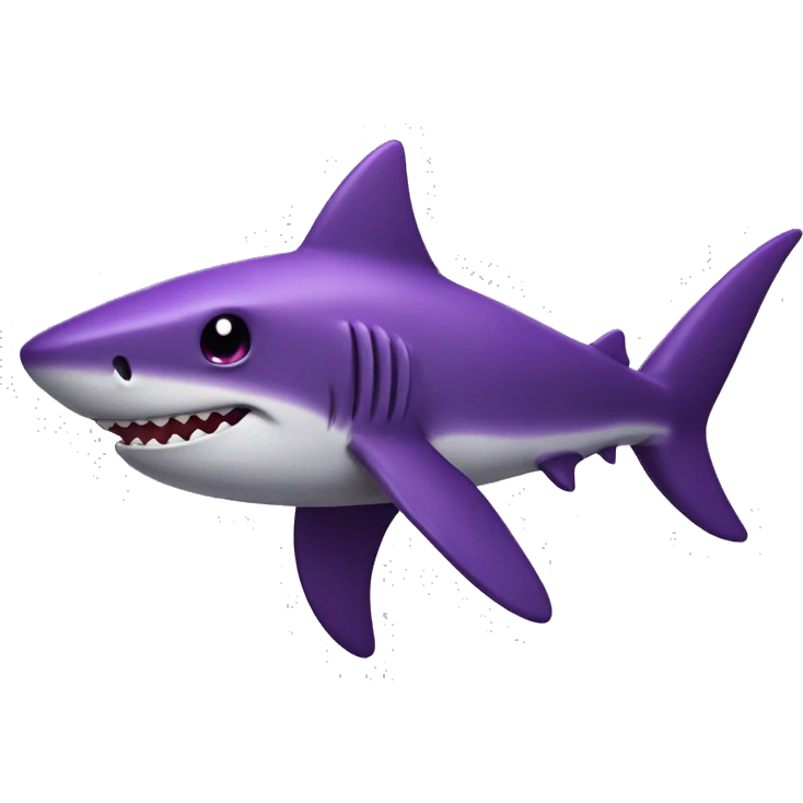 Dark purple shark character   emoji