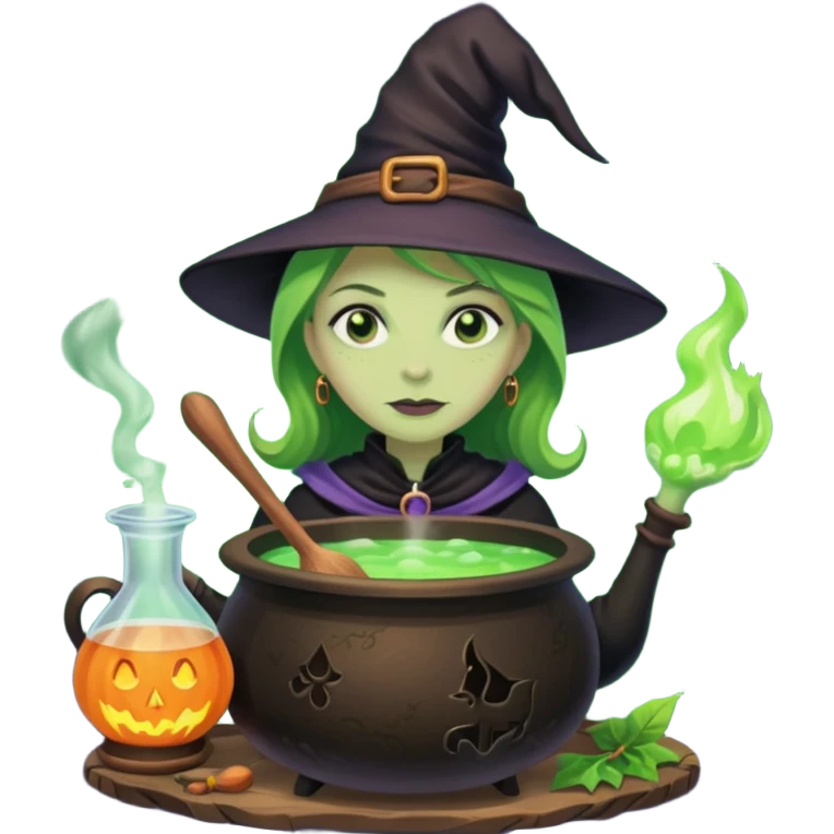 green witch cooking potion emoji