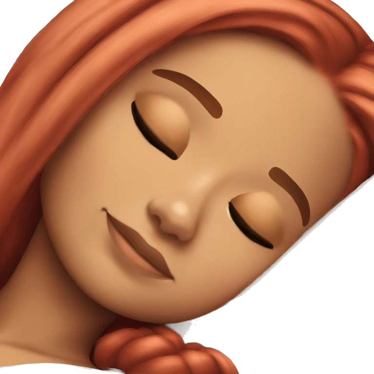 Ariana Grande sleeping with red hair emoji