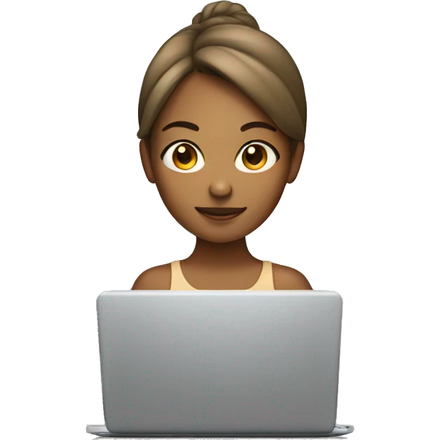 Tan girl on laptop emoji