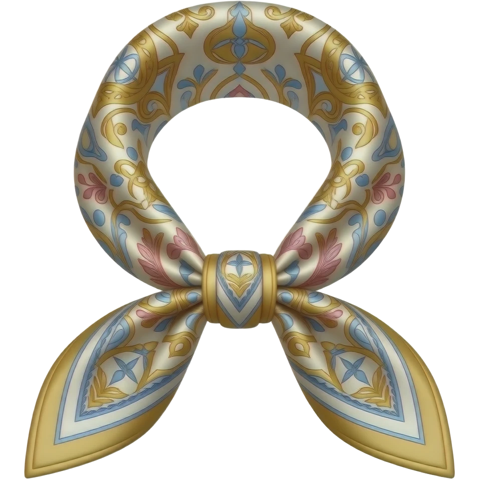 Dolce and Gabbana scarf with colourful pastel ornament print and golden detais emoji