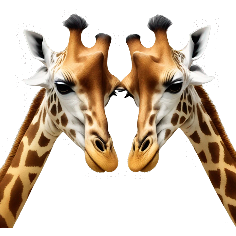 Two giraffes neck fighting emoji