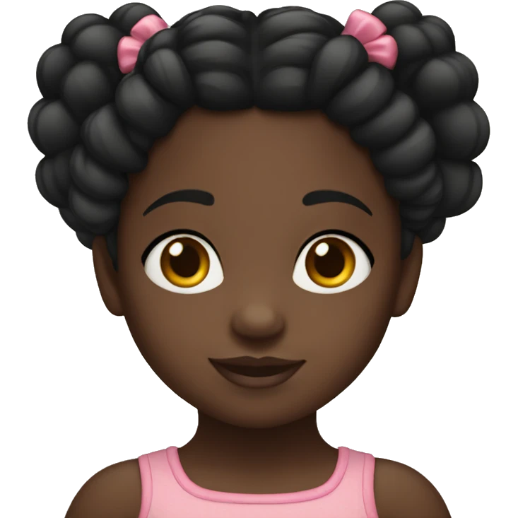 niña negra de 3 años, con trenzas en el pelo emoji