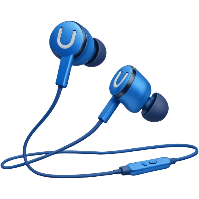 blue wired earbuds emoji