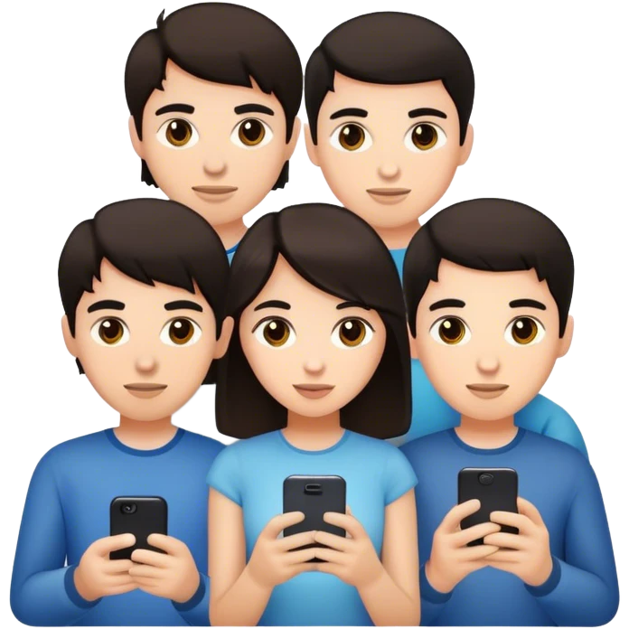 young group and all on the phone emoji