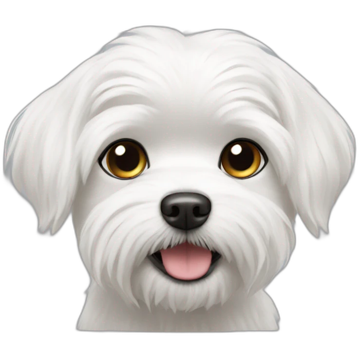 A WHITE MALTESE SMALL DOG CALLED SOUP emoji