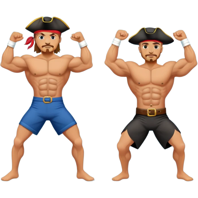 Two pirates making pilates emoji
