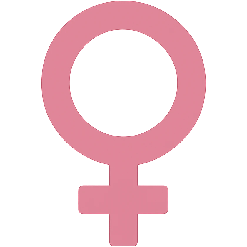 female gender symbol, flat pink, ultra-minimal, color icon style, suitable for Discord role icon emoji