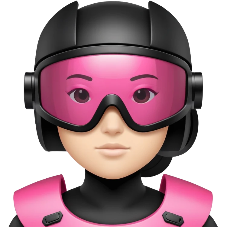 sporty pink shield visor sunglasses with thick frame and reinforced corners, armored robust look, massive build, one-piece lens with protective coating emoji