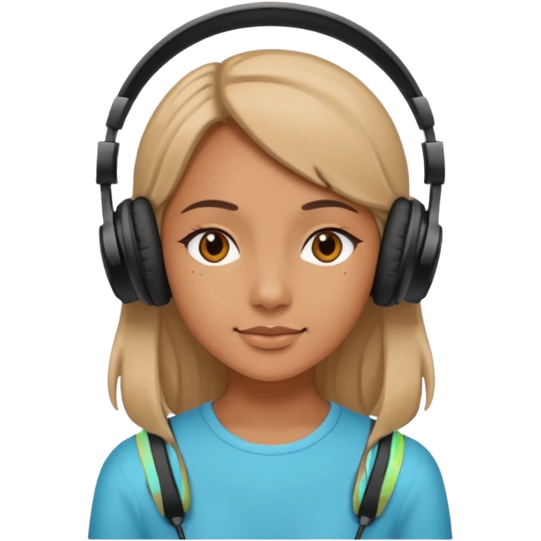 Girl with headphones  emoji